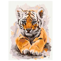 Pictură pe numere BrushMe Tigrul drăgălaș RBS24302FC 40 x 30 cm, Pânză