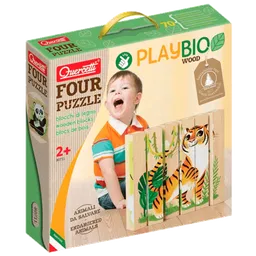 Puzzle Quercetti Play Bio 4 PUZZLES ENDANGERED ANIMALS (8007905807118)