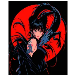 Pictură pe numere BrushMe Fata cu tatuajul dragonului BSB0032FC