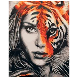 Pictură pe numere PRC Fata-tigru 03901