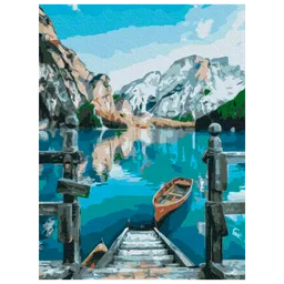 Pictură pe numere BrushMe Barcă lângă lac RBS29450FC