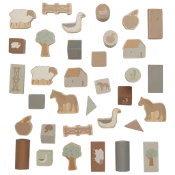 Joc educativ Jollein Blocks Set Farm