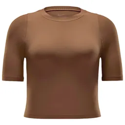 Tricou Nike W NK INF DF SS TOP WD RIB / Femei / S / Maro