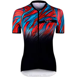 Tricou Force F LIFE short sl / Femei / L / Negru-rosu