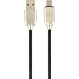 Cable USB2.0/Micro-USB Premium Rubber - 2m - Cablexpert CC-USB2R-AMmBM-2M, Black, USB 2.0 A-plug to Micro-USB plug, blister