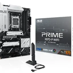 ASUS PRIME X870-P WIFI, Socket AM5, AMD X870, 17Phases, Dual 4xDDR5-8000, APU AMD graphics, HDMI, 4xPCIe 5.0 X16, 2xSATA3, RAID, 4xM.2 PCIe 5.0, Realtek 7.1 HDA, 2.5GbE LAN, WiFI7/BT, 2xUSB4, 2xUSB3.2 Gen2 (1C+1A), 5xUSB3.2, Aura Sync RGB 2.0, 5X Pro III, ATX
