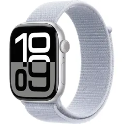 Apple Watch Series 10 GPS 46mm MWWN3 Silver Aluminum case with Blue Cloud Sport Loop